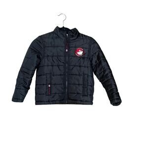 Canada Weather Gear Boys Winter Jacket Size 7 Black Red Full Zip Hooded Coat